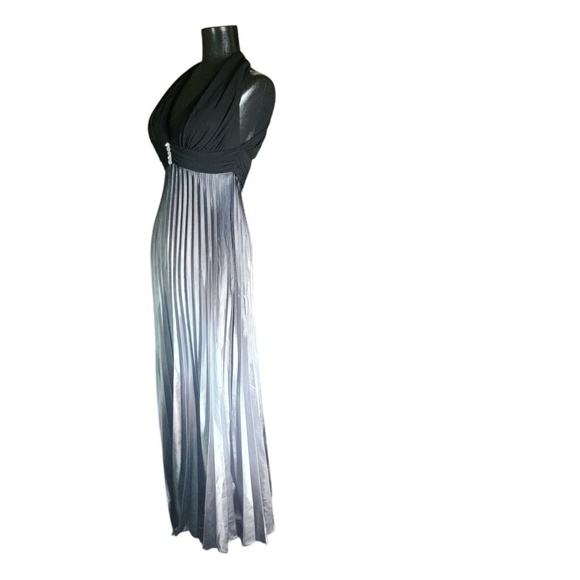 Betsy & Adam Womens Maxi Dress Size 6 Black Silver - Picture 4 of 12